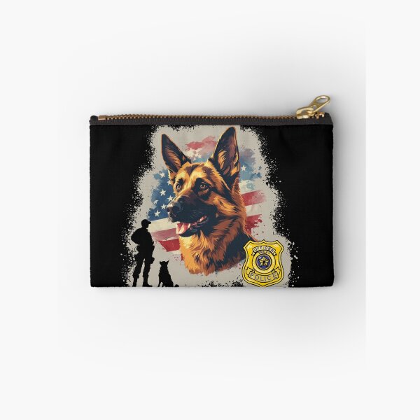 Item preview, K9 Police Officer German Shepherd With American Flag designed and sold by Rusty Pine.