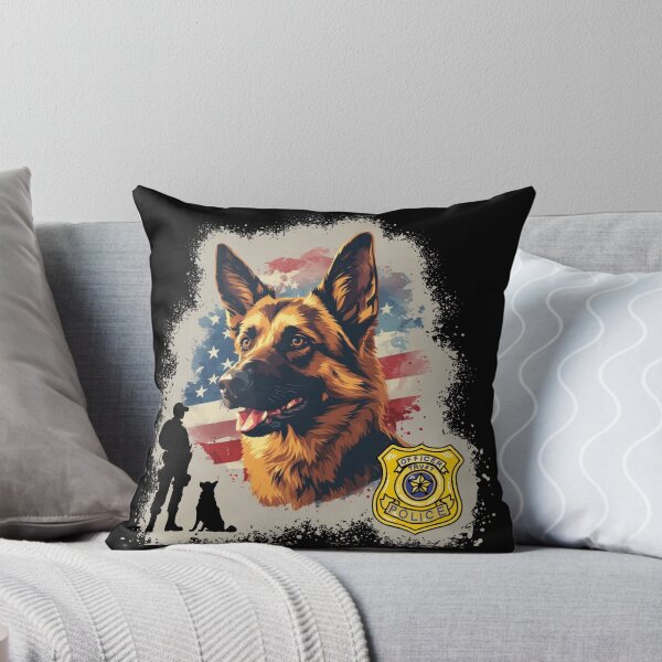 Item preview, K9 Police Officer German Shepherd With American Flag designed and sold by Rusty Pine.