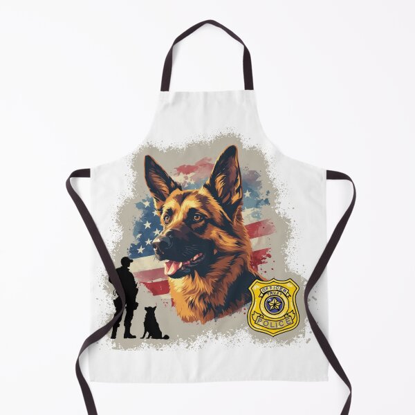Item preview, K9 Police Officer German Shepherd With American Flag designed and sold by Rusty Pine.