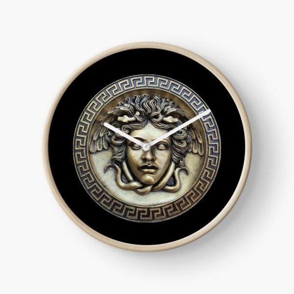 Greek Medusa Shield Clock
