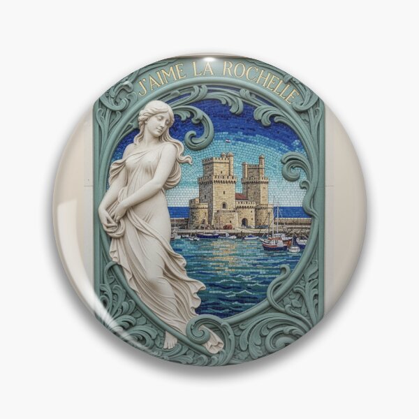 Item preview, J’aime La Rochelle – Art Nouveau Mosaic Coastal France Poster designed and sold by FrancophileFun.