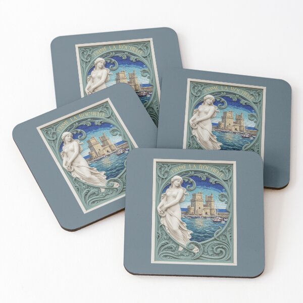 Item preview, J’aime La Rochelle – Art Nouveau Mosaic Coastal France Poster designed and sold by FrancophileFun.