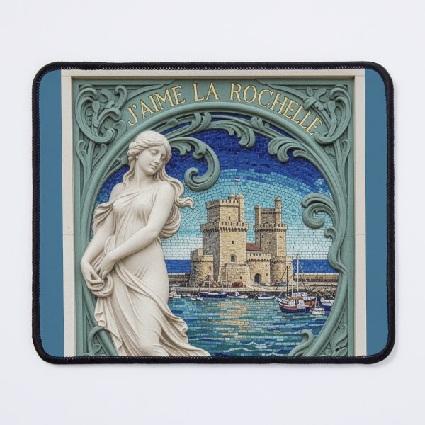 Item preview, J’aime La Rochelle – Art Nouveau Mosaic Coastal France Poster designed and sold by FrancophileFun.