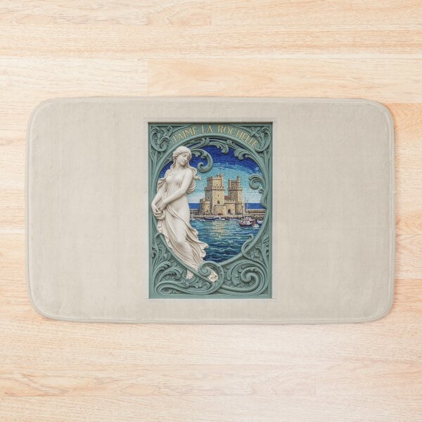 Item preview, J’aime La Rochelle – Art Nouveau Mosaic Coastal France Poster designed and sold by FrancophileFun.