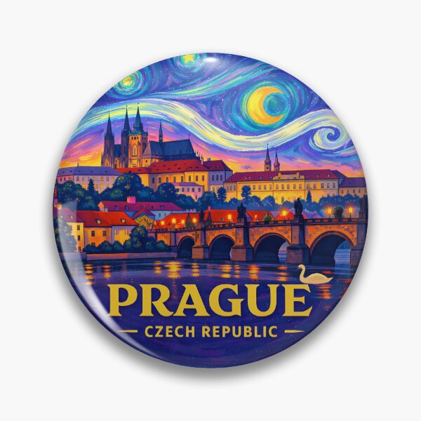 Item preview, Prague Czech Republic Retro Travel Emblem designed and sold by Timegraf.