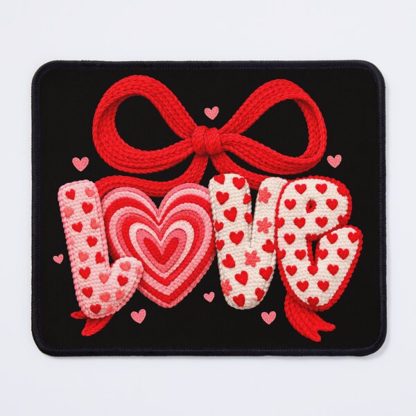 Item preview, LOVE Faux Yarn Valentine Design | Coquette Heart Bow & Knit Texture designed and sold by dkid creations.