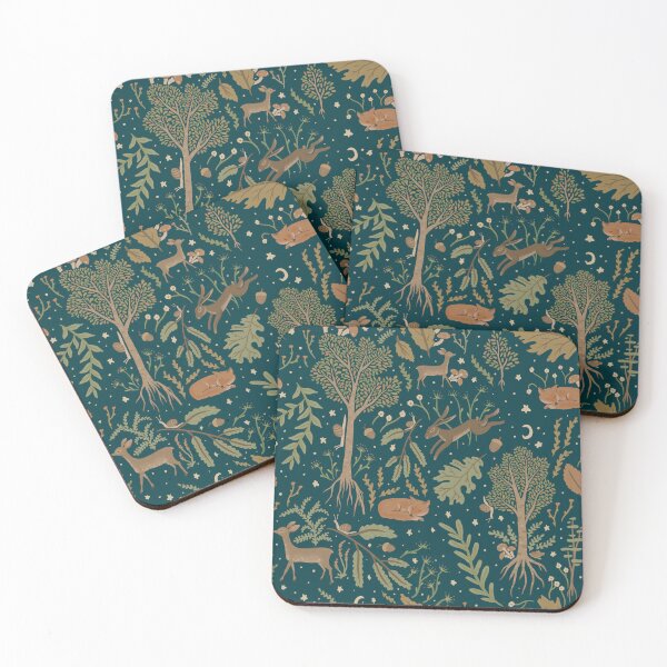 Item preview, Stary sky forest pattern - Colour Deep Aqua designed and sold by -Lily-Anne-.