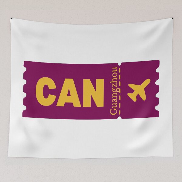 Item preview, CAN Guangzhou Airport Code Vintage Travel Sticker - Minimalist Guangzhou Art designed and sold by Sparkledust Creations.