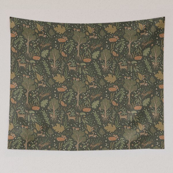 Item preview, Copy of Stary sky forest pattern - Colour olive designed and sold by -Lily-Anne-.