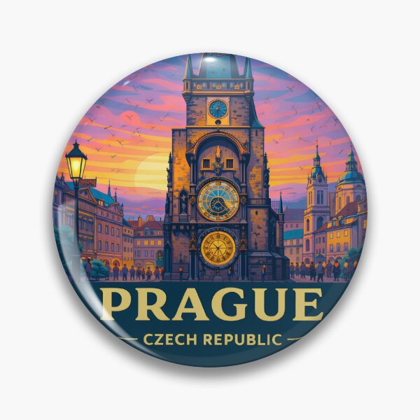 Item preview, Prague Czech Republic Retro Travel Emblem designed and sold by Timegraf.