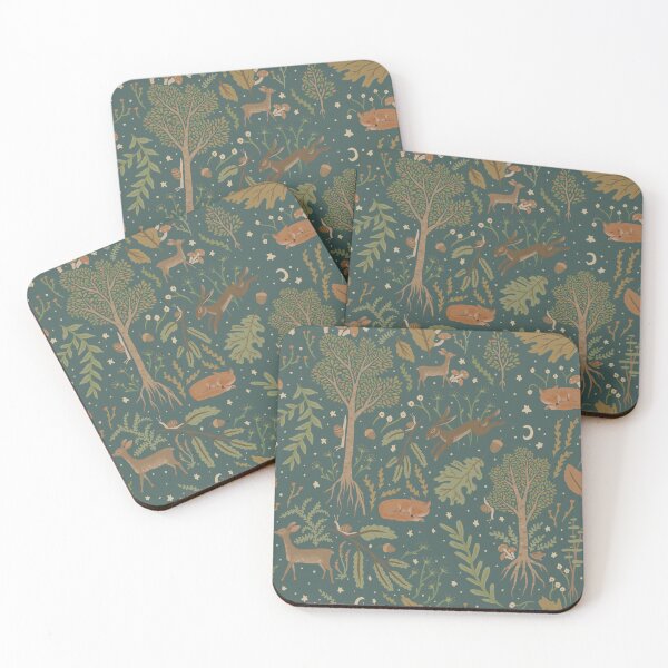 Item preview,  Stary sky forest pattern - Colour sea foam designed and sold by -Lily-Anne-.
