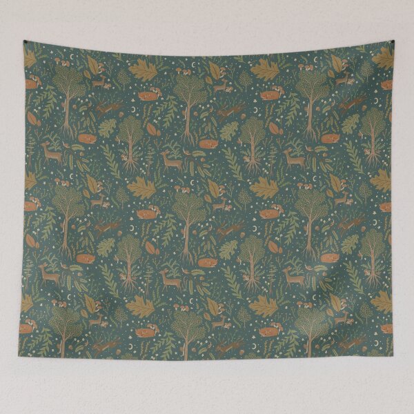 Item preview,  Stary sky forest pattern - Colour sea foam designed and sold by -Lily-Anne-.