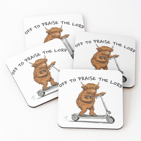 Item preview, Highland Cow on Scooter 'Off to Praise the Lord' Tee | Funny Christian Animal Shirt | Praise the Lord Tshirt | Christian Shirt | Bible Study Shirt | designed and sold by saltwater-grace.