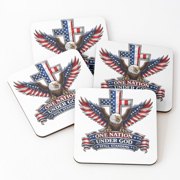 Item preview, One Nation Under God Still Standing | Christian Patriotic Cross Eagle Faith  designed and sold by Stilll Waters Studio.