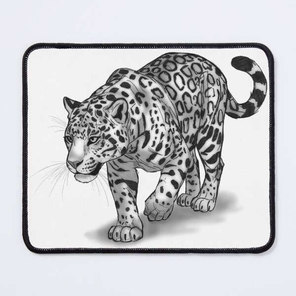 Item preview, Black and White Jaguar Art - Minimalist Big Cat Illustration - Wildlife Conservation Fundraiser designed and sold by Ink & Kind Studio.