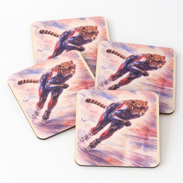 Item preview, Speed Skating Olympic Cheetah designed and sold by Sarcastic designs.