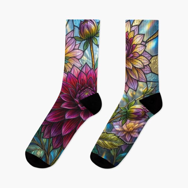 Item preview, Stained Glass Dahlias designed and sold by Tridentulus.