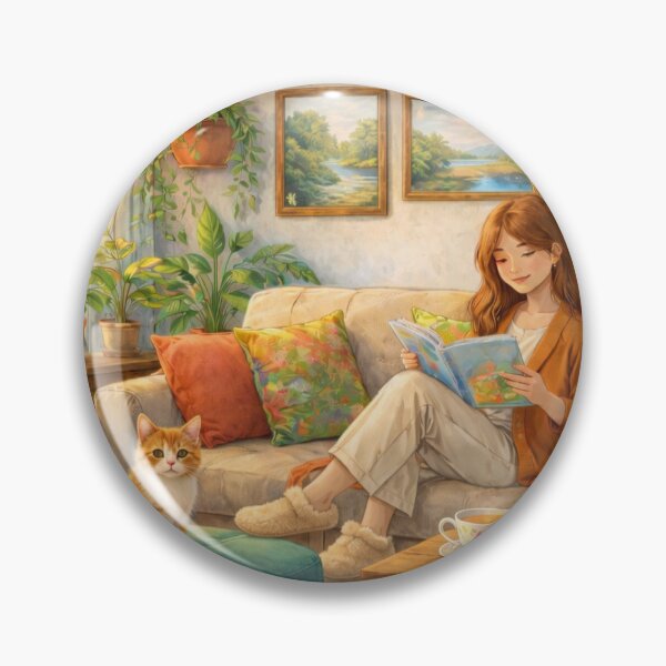 Item preview, Downtime Time With Tea and Cookies, Cat, and a Magazine designed and sold by Nupitz.