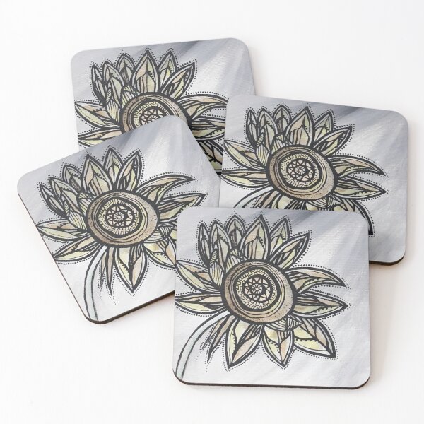 Item preview, Sunflower abstract mandala bloom designed and sold by PeridotGypsy.