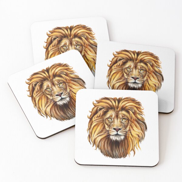 Item preview, Majestic Golden Lion Portrait - Digital Art designed and sold by StickerBuild07 .