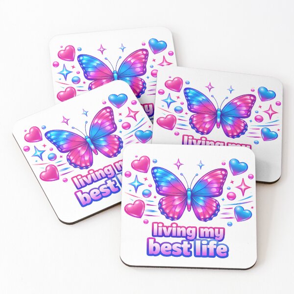 Item preview, Living My Best Life Butterfly Heart Aesthetic Illustration designed and sold by Luvahawb.
