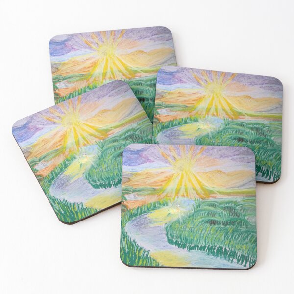 Item preview, Sun Over Landscape With River designed and sold by pinkyjainpan.