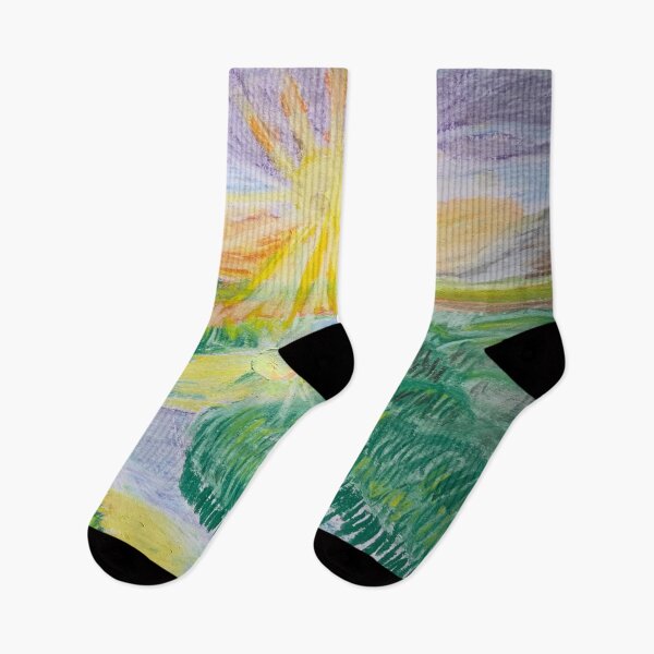 Item preview, Sun Over Landscape With River designed and sold by pinkyjainpan.