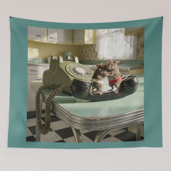 Item preview, Mice Sumo Wrestling on Phone Receiver designed and sold by Tridentulus.