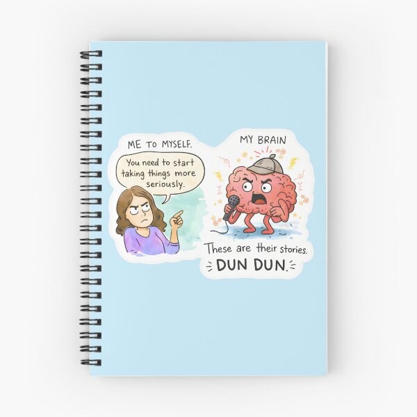 Item preview, My Brain vs Me | Taking Things Seriously (Dun Dun) Funny Illustration designed and sold by Wander & Whim Designs.