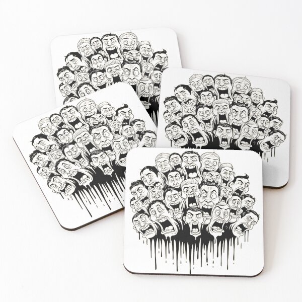 Item preview, Crowd of Screaming Faces – Dark Surreal Expression Art Illustration designed and sold by mitdz shop.