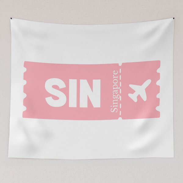 Item preview, SIN Singapore Airport Code Vintage Travel Sticker - Minimalist Singapore Art designed and sold by Sparkledust Creations.