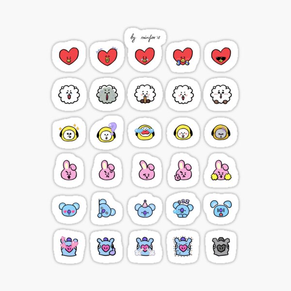 bt21 stickers redbubble