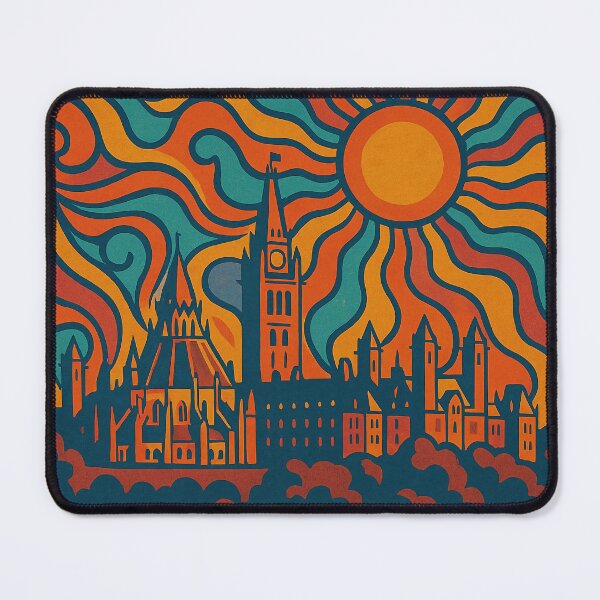 Item preview, Trippy Psychedelic Poster of Ottawa | Neon Capital Dream | Surreal Canadian City Art designed and sold by PaintedPixels01.
