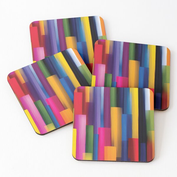 Item preview, Vibrant Colorful Abstract Vertical Brushstroke Cityscape designed and sold by DGtaLrtcom.