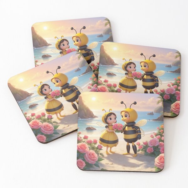 Item preview, Bees love, happy valentine's day designed and sold by RoseAIArtRhythm.