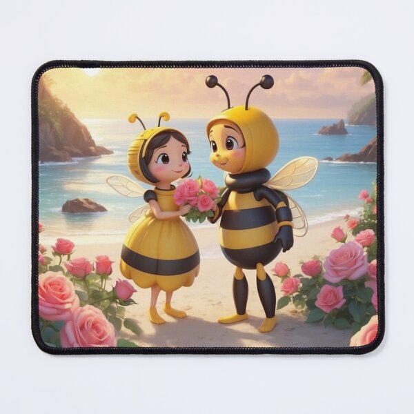 Item preview, Bees love, happy valentine's day designed and sold by RoseAIArtRhythm.