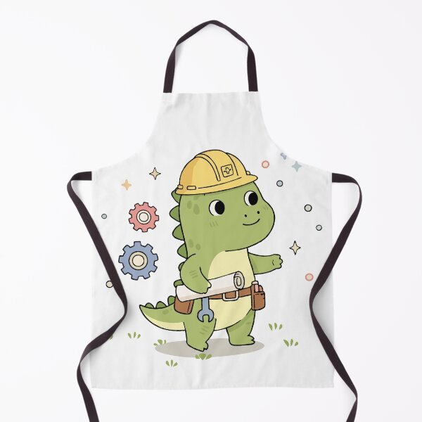 Item preview, Engineer Dino Cute Kids Construction Cartoon Illustration designed and sold by MeeraArts&Crafts.