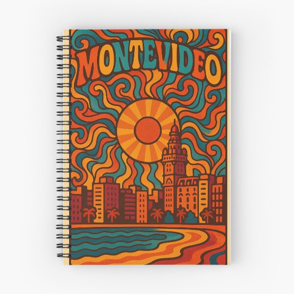Item preview, Trippy Psychedelic Poster of Montevideo | Neon Coastal Dream | Surreal Uruguayan Capital Art designed and sold by PaintedPixels01.