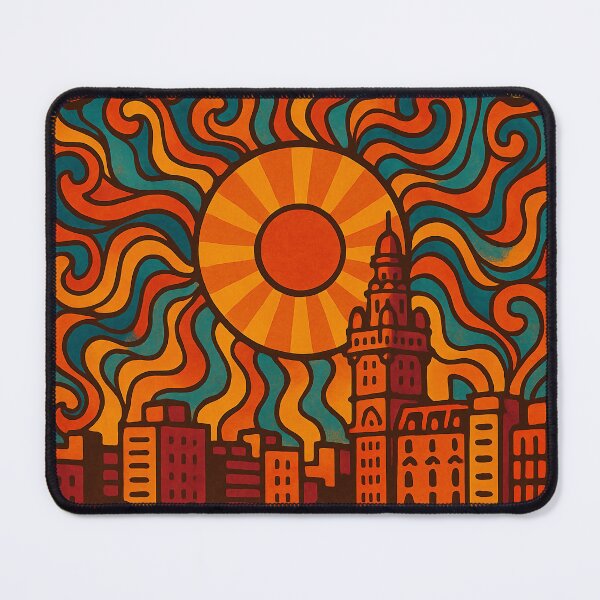 Item preview, Trippy Psychedelic Poster of Montevideo | Neon Coastal Dream | Surreal Uruguayan Capital Art designed and sold by PaintedPixels01.