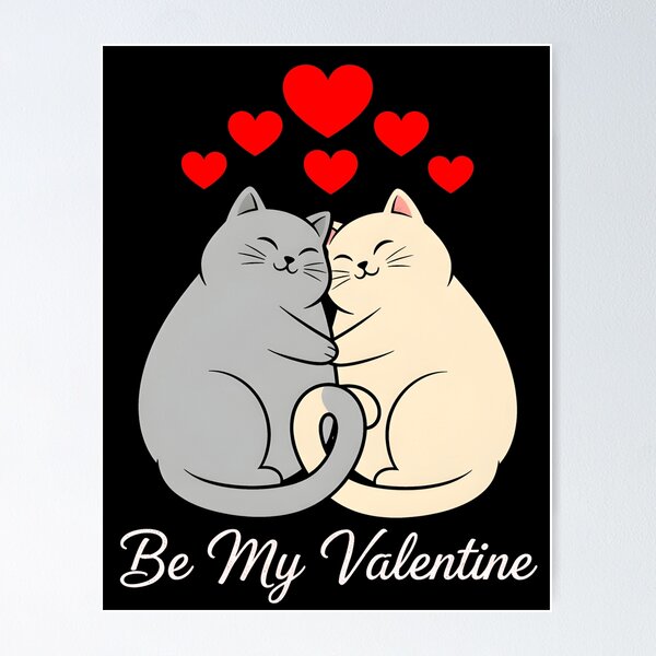 Item preview, Be My Valentine - Cat Couple Love Art designed and sold by MANA-Goods.