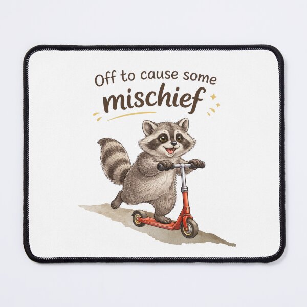 Item preview, Funny Raccoon Riding A Scooter Causing Mischief designed and sold by ColorMeMarley.