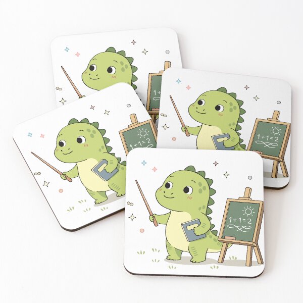 Item preview, Cute Teacher Dino Kids Learning Math Cartoon Dinosaur Illustration designed and sold by MeeraArts&Crafts.