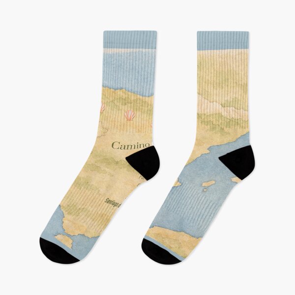 Item preview, Map Camino Frances to Santiago de Compostela with Watercolor Art designed and sold by Studio Pico.