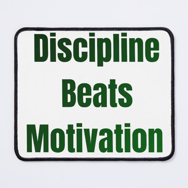 Item preview, Discipline Beats Motivation – Gym Quote designed and sold by FitAuraStudio.
