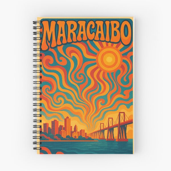 Item preview, Trippy Psychedelic Poster of Maracaibo | Neon Lake City Vision | Surreal Venezuelan Coastal Art designed and sold by PaintedPixels01.