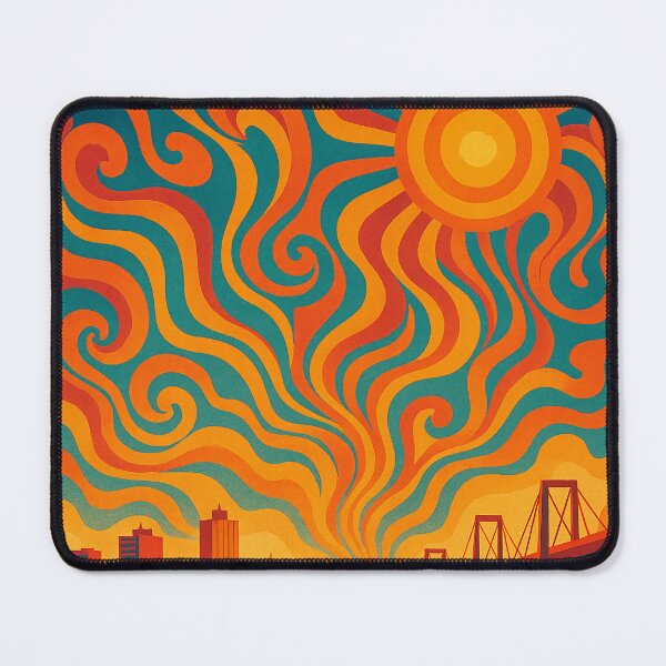 Item preview, Trippy Psychedelic Poster of Maracaibo | Neon Lake City Vision | Surreal Venezuelan Coastal Art designed and sold by PaintedPixels01.