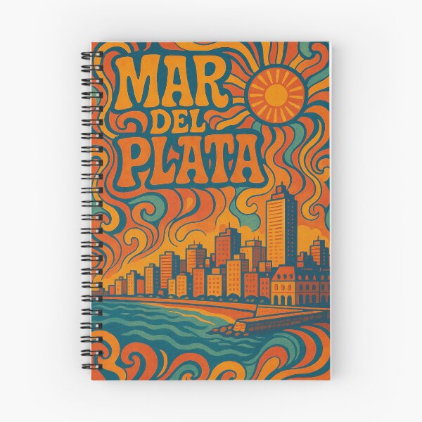 Item preview, Trippy Psychedelic Poster of Mar del Plata | Neon Coastal Dream | Surreal Argentine Beach City Art designed and sold by PaintedPixels01.