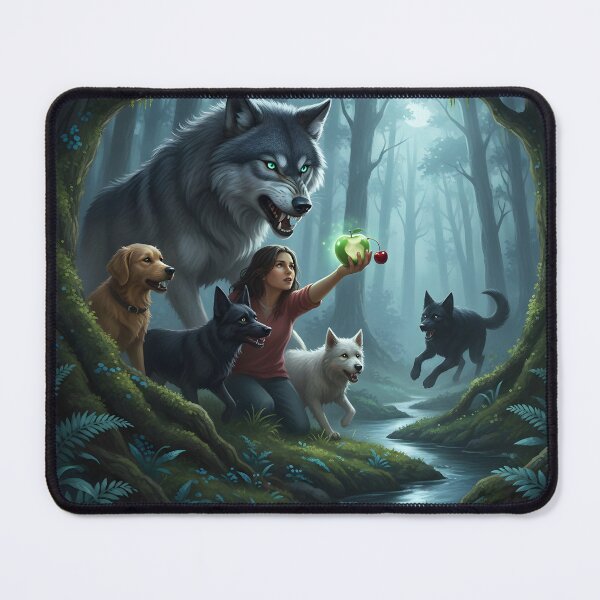 Item preview, Mystic Wolf Guardian & The Magic Apple. designed and sold by GoldZodiacVibe.
