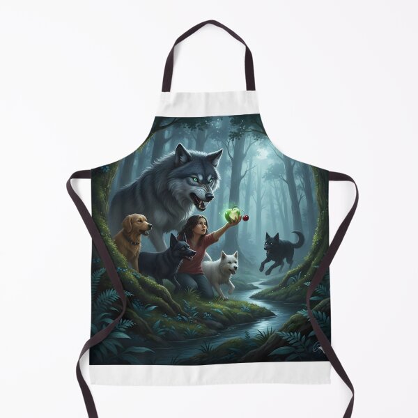 Item preview, Mystic Wolf Guardian & The Magic Apple. designed and sold by GoldZodiacVibe.