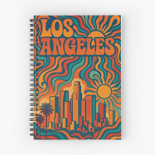 Item preview, Trippy Psychedelic Poster of Los Angeles | Neon City of Angels | Surreal California Urban Art designed and sold by PaintedPixels01.